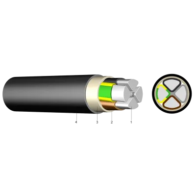 NA2XY-J / AC2XY 4X185 SM 0.6/1KV  - Cablu nearmat aluminiu (0.6/1KV)
